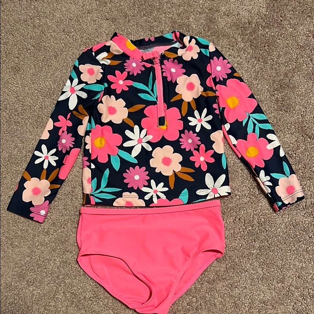 Carter’s Floral Kids Swim Set - Pink and Blue